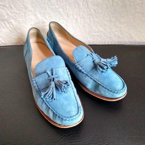 Cole Haan Light Blue Suede Loafers w/Tassel Women's 10